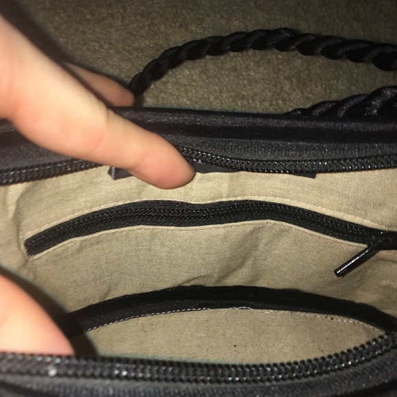 Baskets of Cambodia Woven Bamboo Purse Shoulder Bag Pink Black Detachable Staps - Picture 10 of 10